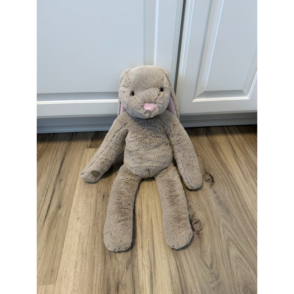 HTF 21” Pottery Barn Kids Gray Pink Bunny Rabbit Plush Stuffed Rare